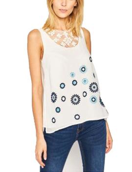 Blusa Desigual Tebas Blanco Para Mujer