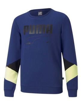 Sudadera Puma Rebel Crew TR Azul Niño