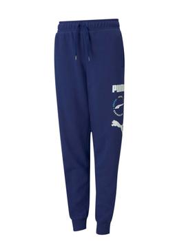 Pantalon Puma Alpha Sweatpants TR Azul Niño