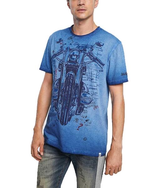 Desigual Camiseta de punto de manga corta para hombre, Blanco