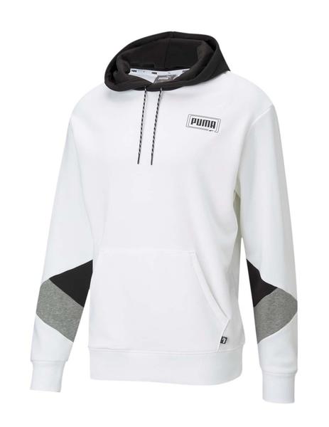 viudo Brisa finalizando Sudadera Puma Rebel Hoodie Block Bco/Ng/Gs Hombre