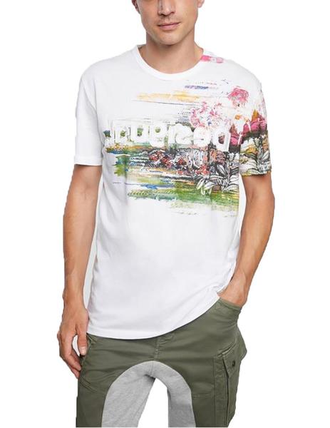 Camiseta blanca top desigual