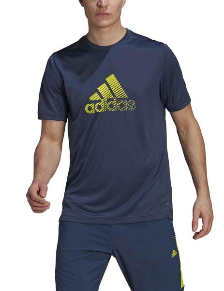 Camiseta Adidas M T1 Marino/Amarillo Hombre