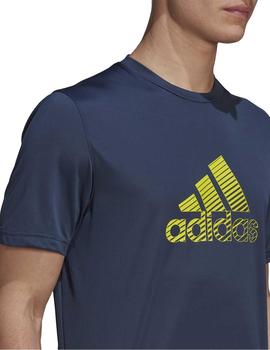 Camiseta Adidas M AT T1 Marino/Amarillo Hombre