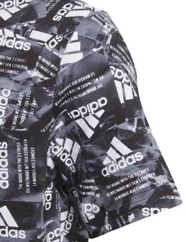 Camiseta Adidas B BOS T Negro/Gris Niño