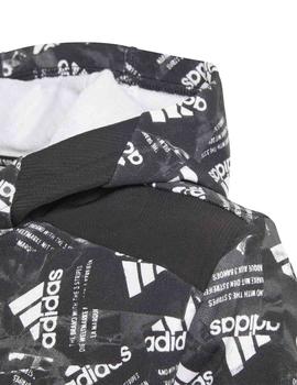 Sudadera Adidas B BOS HD Negro/Gris Niño