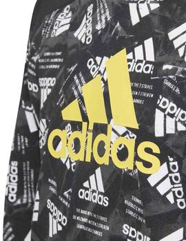 Sudadera Adidas B BOS HD Negro/Gris Niño