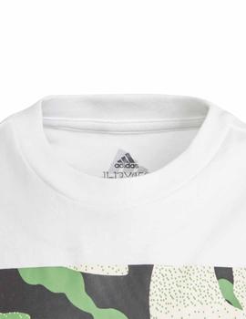 Camiseta Adidas Camo Blanco Niño