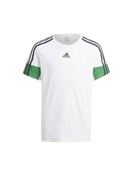 Camiseta Adidas B A.R. 3S Blanco/Negro/Verde Niño