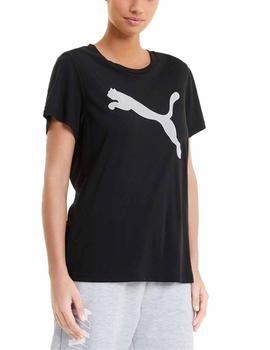 Camiseta Puma Evostripe Negro/Blanco Mujer