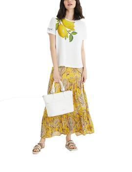 Camiseta Desigual Lemons Blanco Mujer