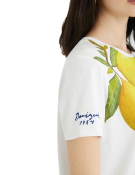 Camiseta Desigual Lemons Blanco Mujer