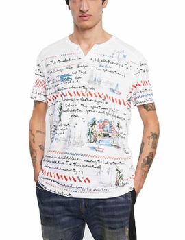 Camiseta Desigual Cayo Blanco Hombre