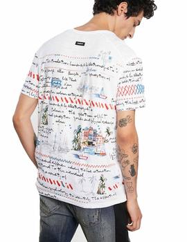 Camiseta Desigual Cayo Blanco Hombre