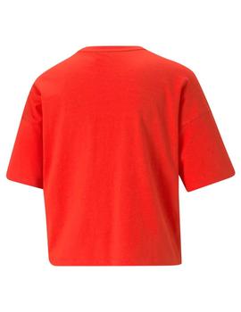 Camiseta Puma ESS Cropped Logo Rojo Mujer