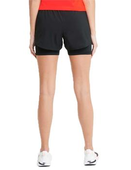 Short Puma Run Favorite Woven 2IN1 Negro Mujer