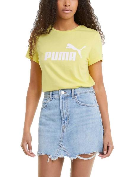 al menos Democracia Nube Camiseta Puma ESS Logo Amarillo Mujer
