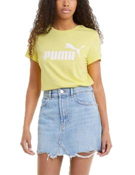 Camiseta Puma ESS Logo Amarillo Mujer