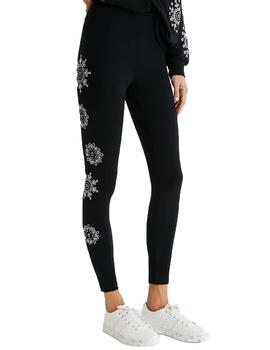 Leggings Desigual Mandala Swiss Embro Negro Mujer