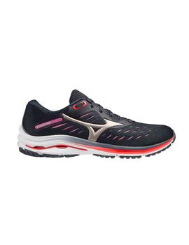 Zapatillas Mizuno Wave Rider 24 W Gris/Rosa Mujer