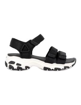 Sandalias Skechers D'Lites Fresh Catch Negro Mujer