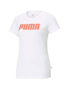 Camiseta Puma Rebel Graphic Bco/Coral Mujer
