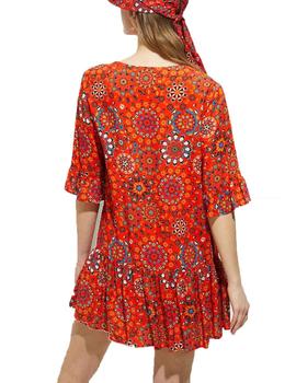 Vestido Desigual Top Java Rojo Mujer