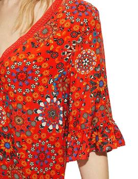 Vestido Desigual Top Java Rojo Mujer