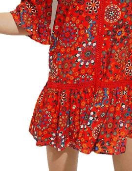 Vestido Desigual Top Java Rojo Mujer