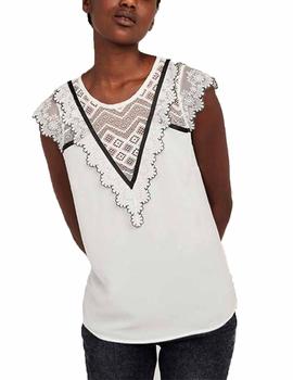 Camiseta Naf Naf SM Oemilito Blanco/Negro Mujer