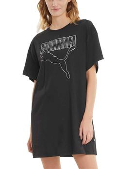 Vestido Puma Rebel Tee Dress Negro Mujer