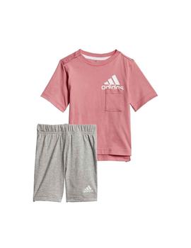 Set Adidas I BOS Sum Rosa/Gris Niña