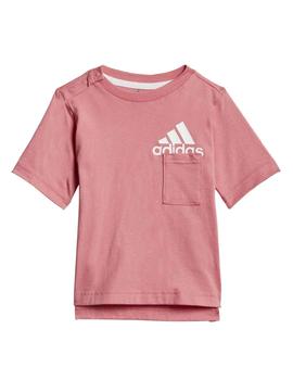 Set Adidas I BOS Sum Rosa/Gris Niña