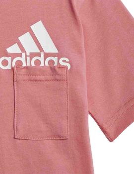 Set Adidas I BOS Sum Rosa/Gris Niña