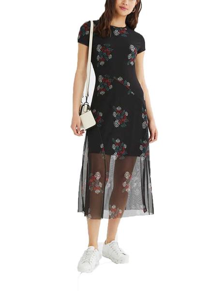 Desigual Vestido de mujer sin mangas, negro, 36, Negro 