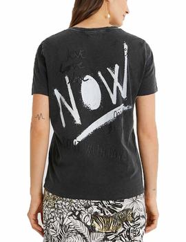 Camiseta Desigual Norte Gris oscuro Mujer