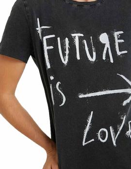 Camiseta Desigual Norte Gris oscuro Mujer
