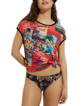 Camiseta Desigual Colombia Rojo Mujer