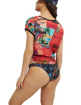 Camiseta Desigual Colombia Rojo Mujer