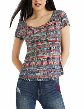 Camiseta Desigual Santorini Multicolor Mujer