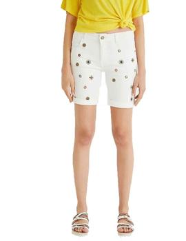 Pantalon corto Desigual Grecia Blanco Mujer