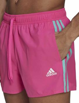 Bañador Adidas 3S CLX SH VSL Fucsia/Verde Hombre