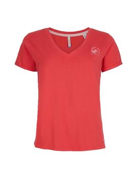 Camiseta O'Neill LW Graphic V-Neck Rojo Mujer