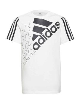 Camiseta Adidas B Logo T1 Blanco/Negro Niño