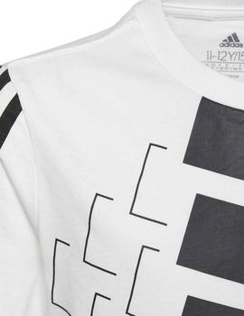 Camiseta Adidas B Logo T1 Blanco/Negro Niño