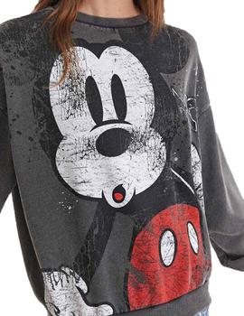 Sudadera Desigual Mickey Gris Mujer