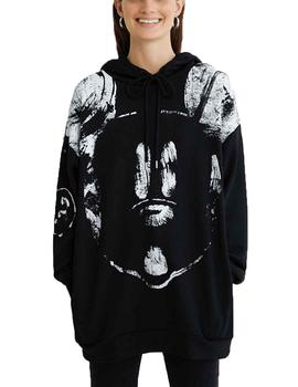 Sudadera Desigual Big Mickey Negro/Blanco Mujer