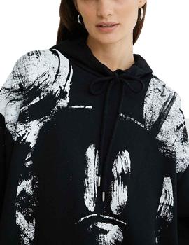 Sudadera Desigual Big Mickey Negro/Blanco Mujer