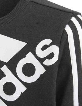 Sudadera Adidas Logo Negro/Blanco Niño