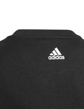 Sudadera Adidas Logo Negro/Blanco Niño